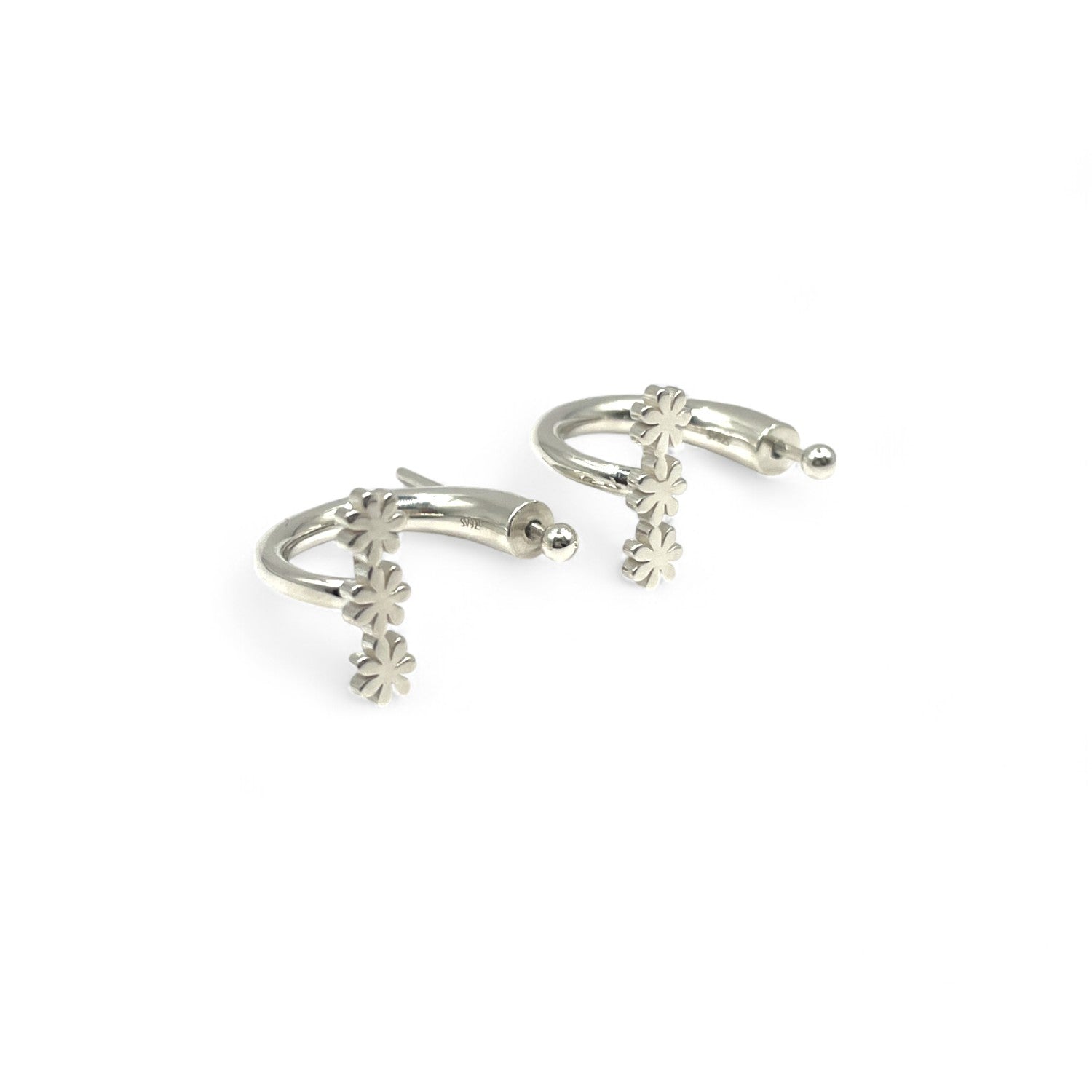 Flower Earrings (Silver)