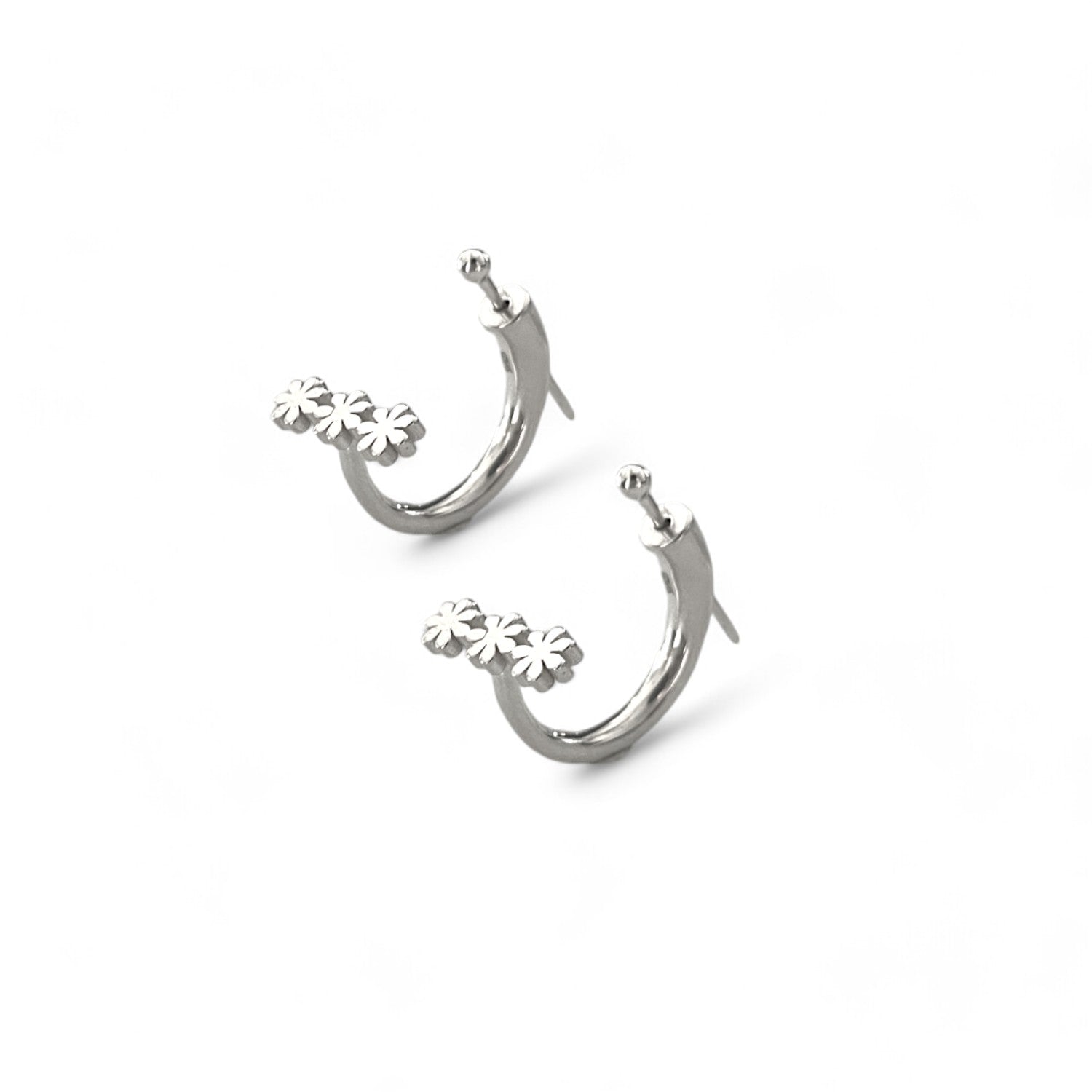 Flower Earrings (Silver)