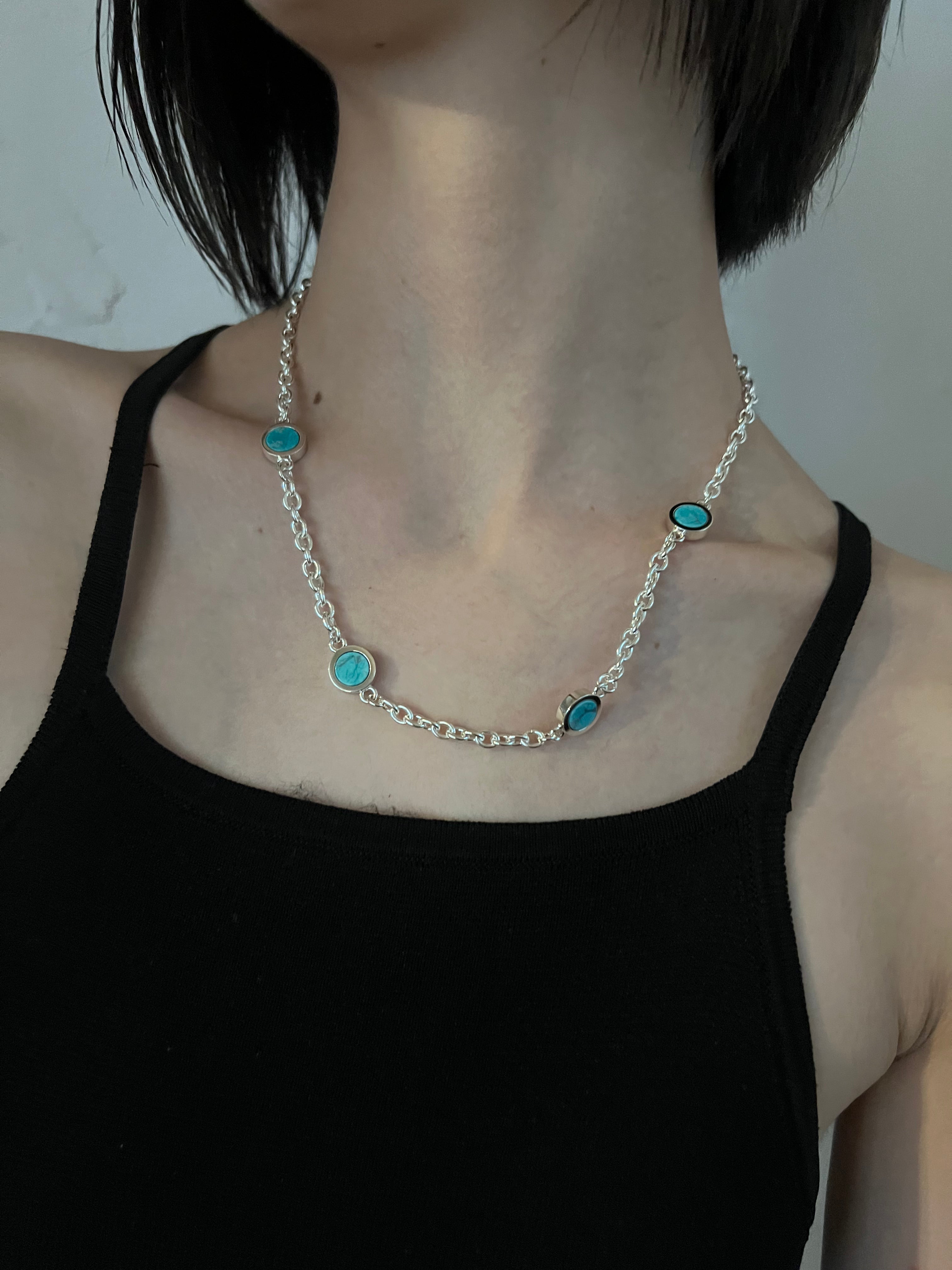 STONE NECKLACE (Ice Blue / Turquoise)