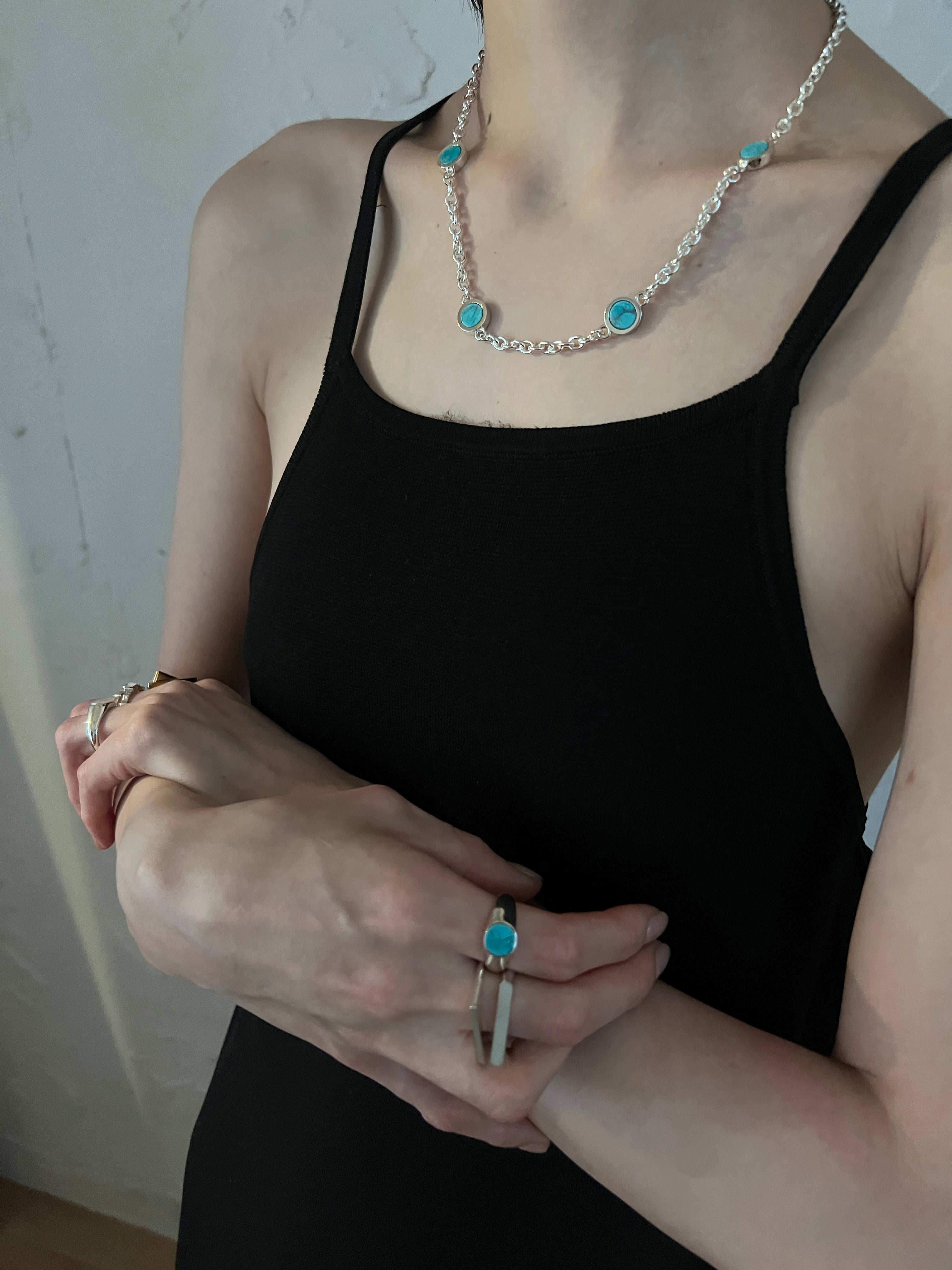 STONE NECKLACE (Ice Blue / Turquoise)