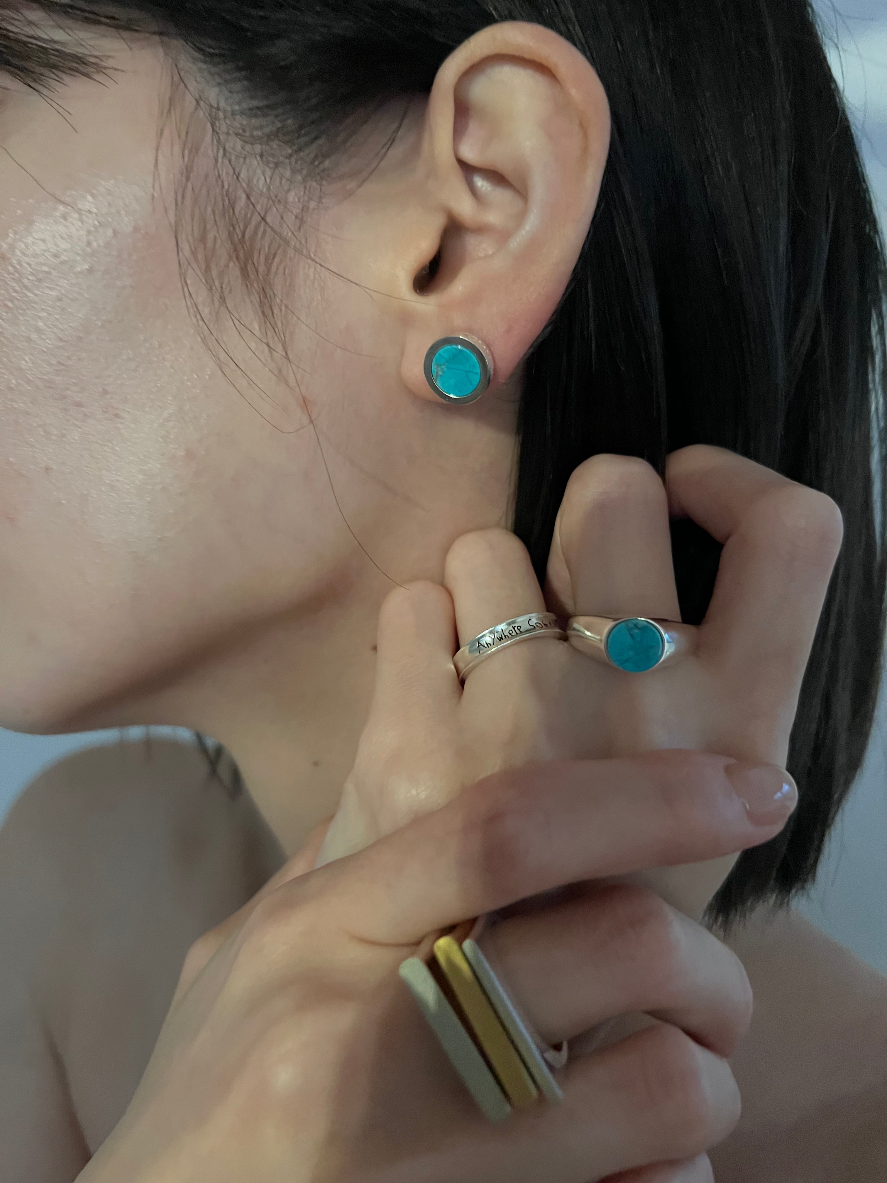 STONE EARRINGS（Ice Blue / Turquoise）